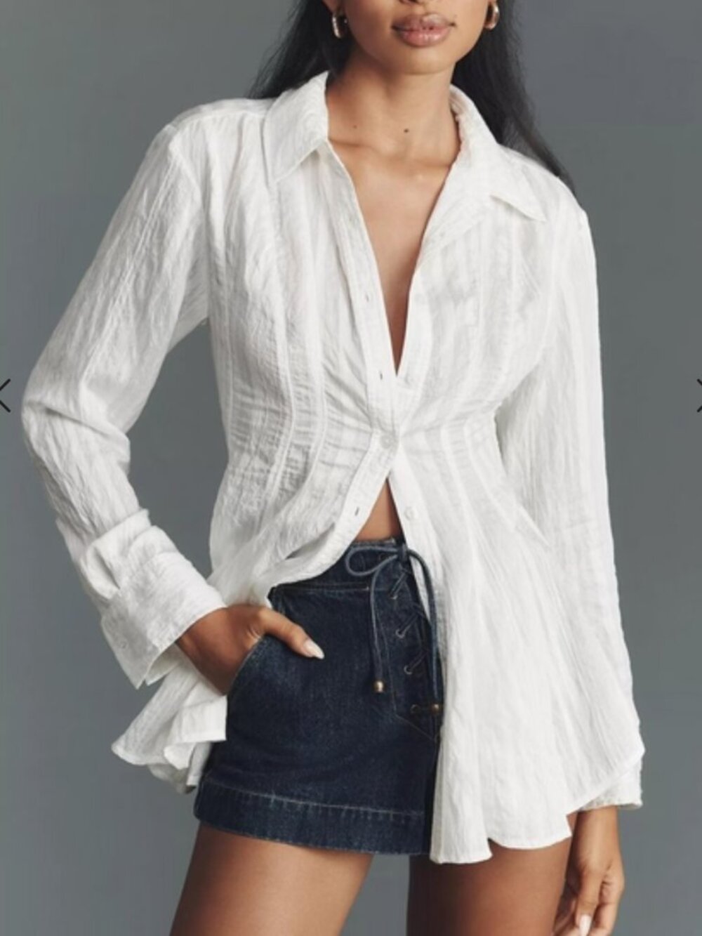 NWOT Anthropologie Maeve Waisted Tunic Shirt - Women's S